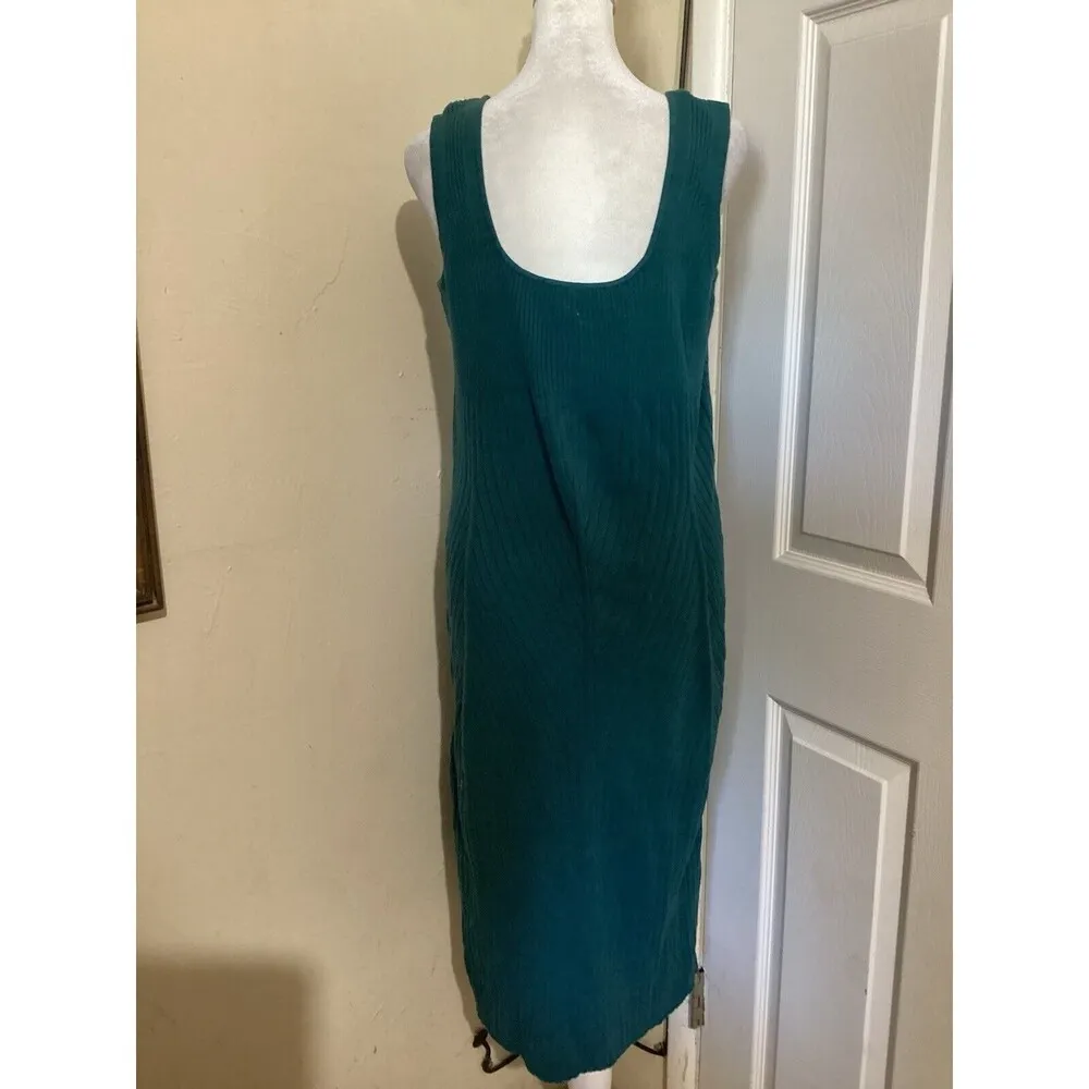 Maeve Teal Blue Colleen Sweater Ribbed Sleeveless Midi Dress Petite M - Image 2
