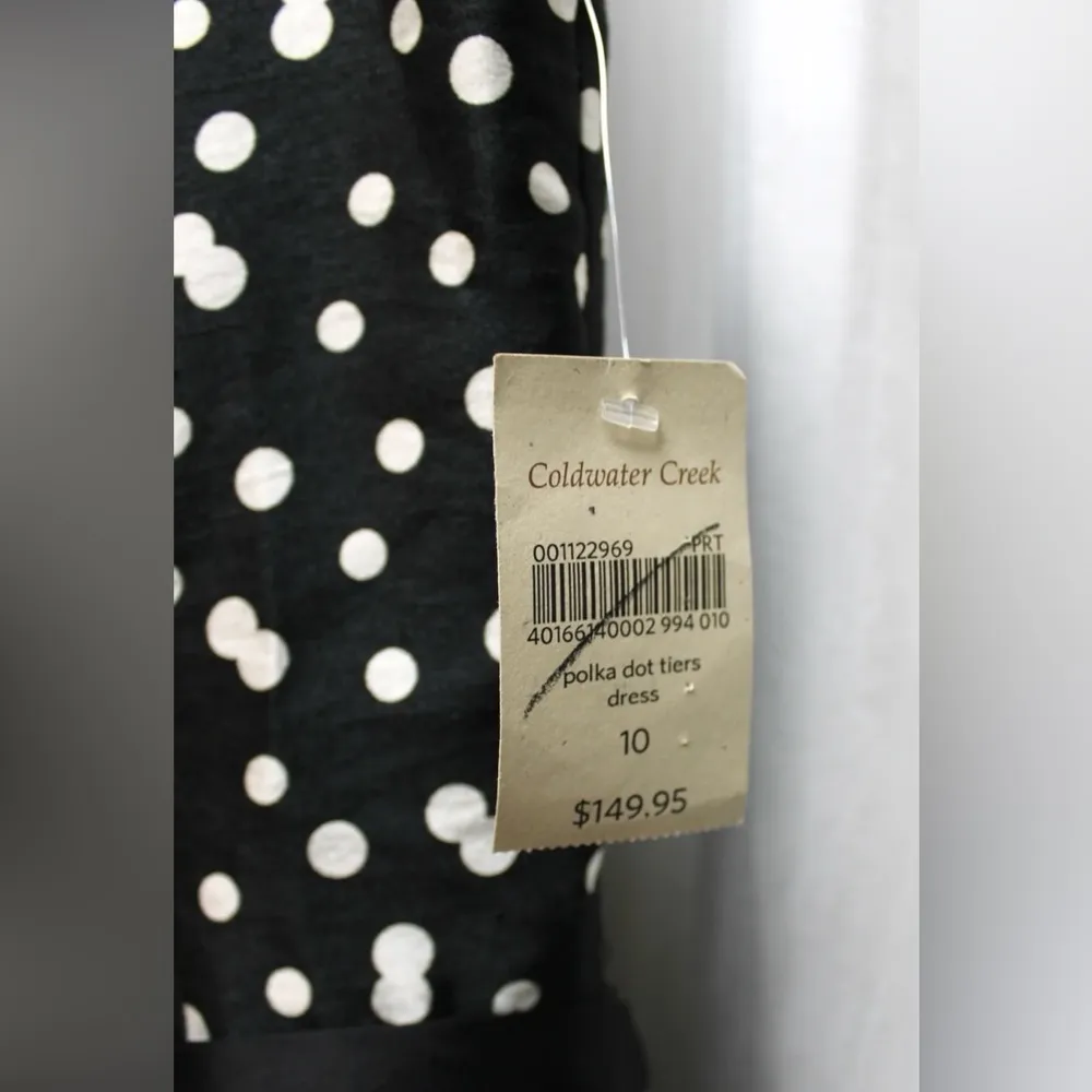 💙NWT Coldwater Creek - Black & White Polka Dot Dress - Size 10M - Image 4