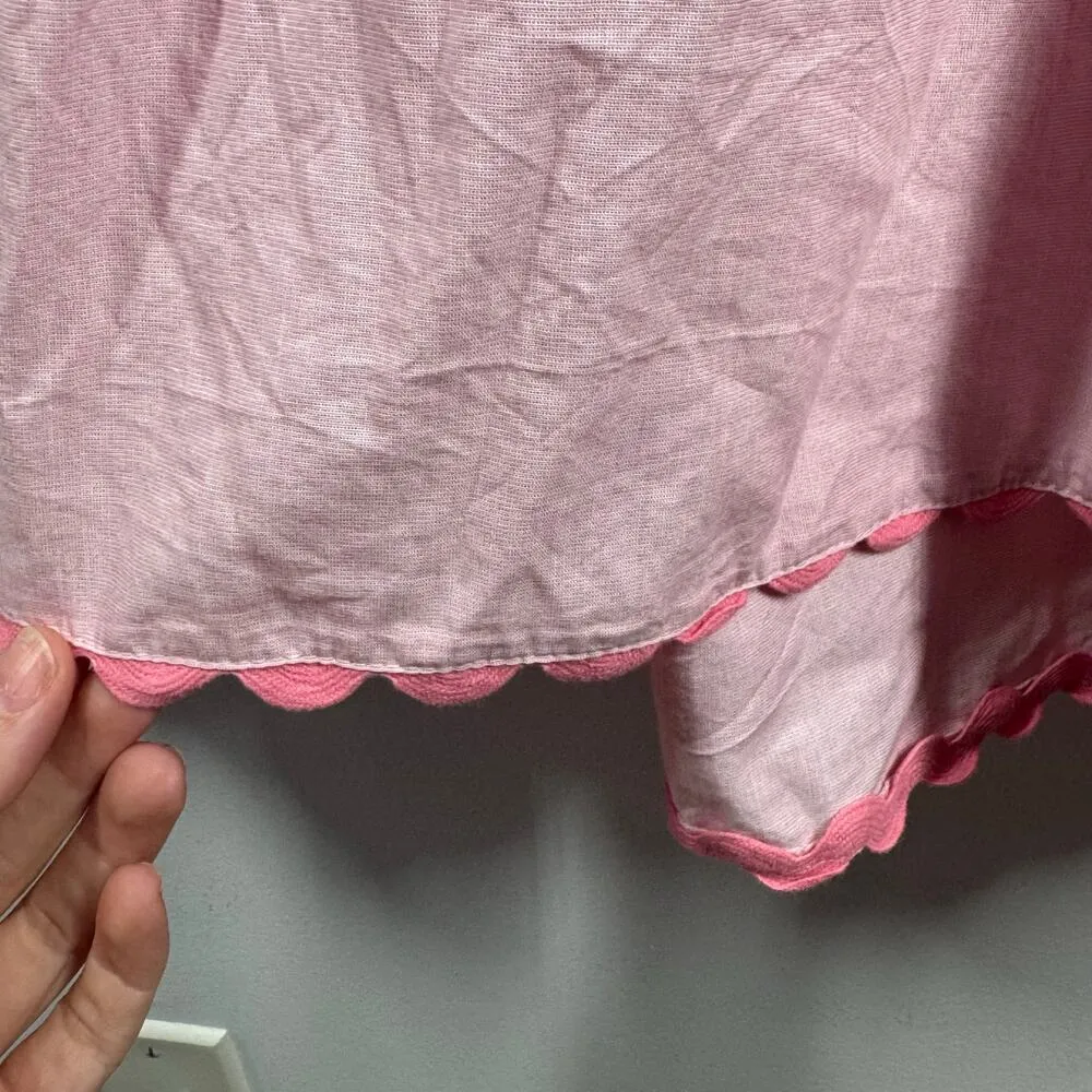 Crown & Ivy Dress Women L Pink NWT Scallop Hem Shirt Dress Lightweight Spring - Image 5