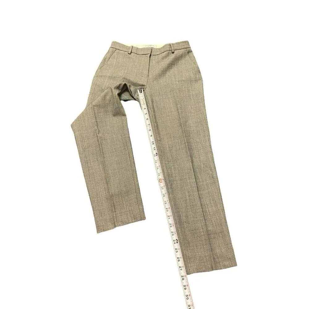 MM Lafleur Womens 2 Midrise Dress Pants Virgin Wool Blend Gray Ankle Office Gray - Image 3