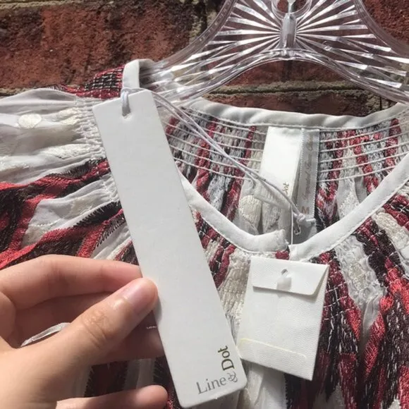 Line and Dot Silk Revolve  Socompa Peasant Blouse - Image 8