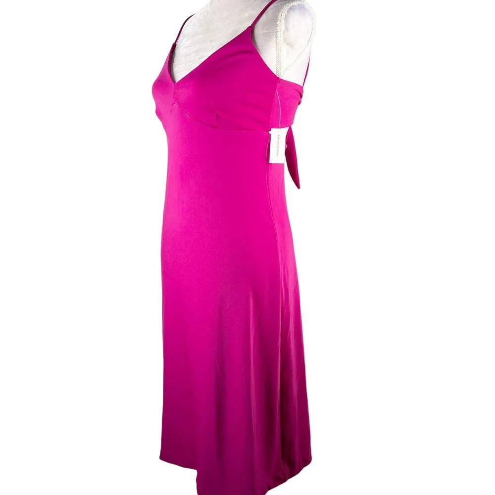 Banana Republic Strappy Dress Fuchsia Small Stretch Tie Lined New - Image 12