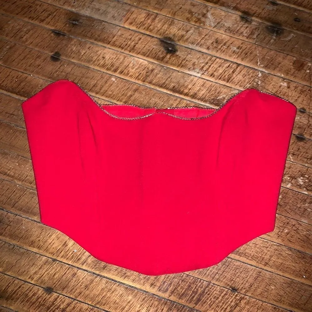 Lovers and Friends Catalina Bustier cherry red bustier XS top - Image 2