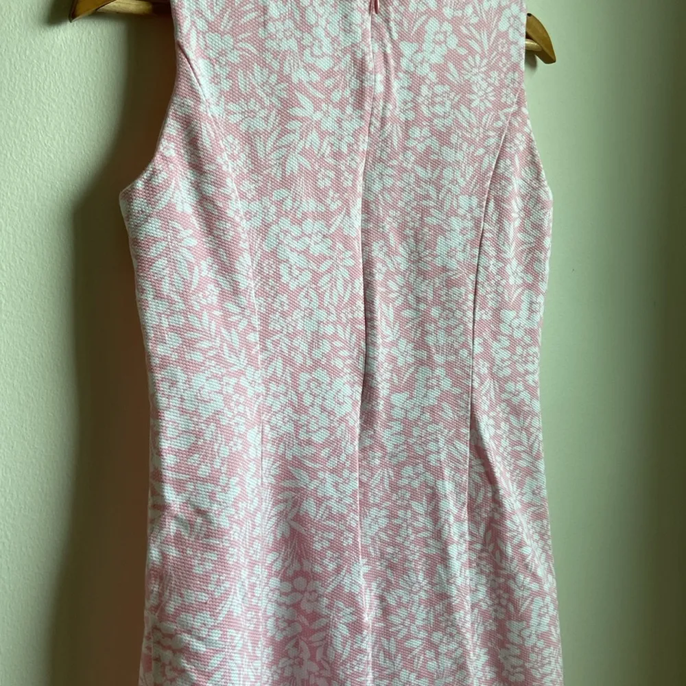 Van Heusen Cotton Square Neck Sleeveless Shift Dress (Sz 8) Pink & White Floral - Image 5