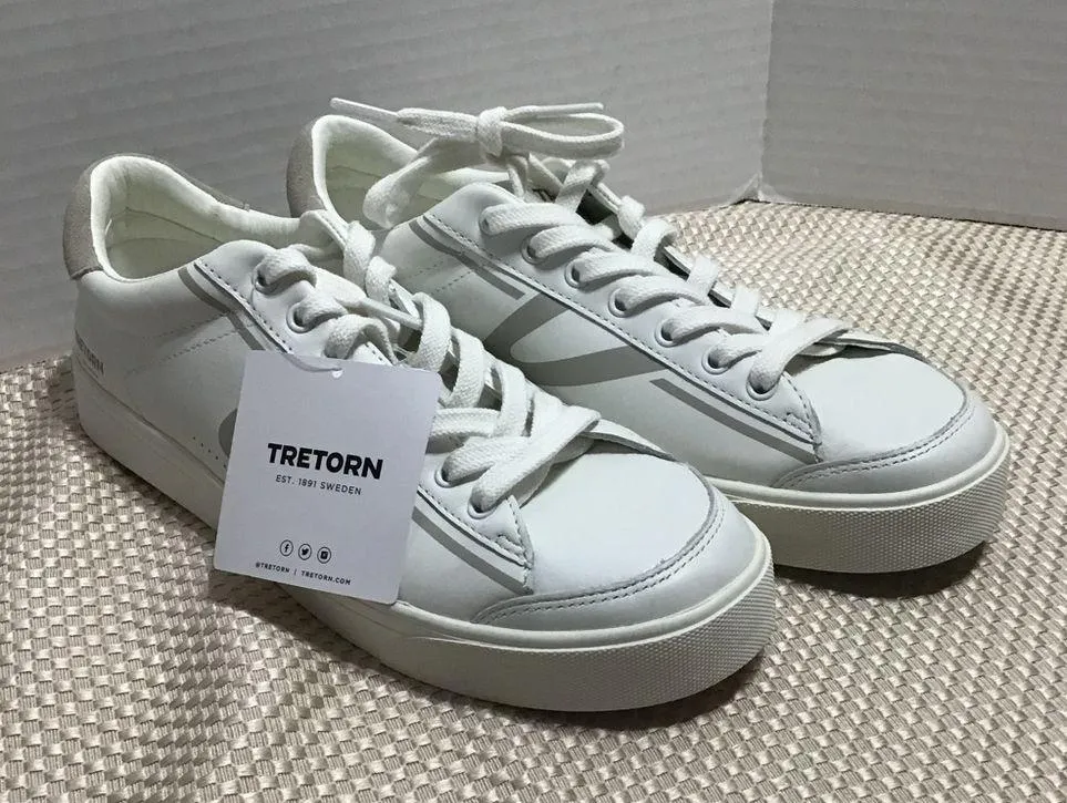 TRETORN Women's Hopper Sneaker New With Tags Leather Upper White Lace Up Size 8M - Image 3