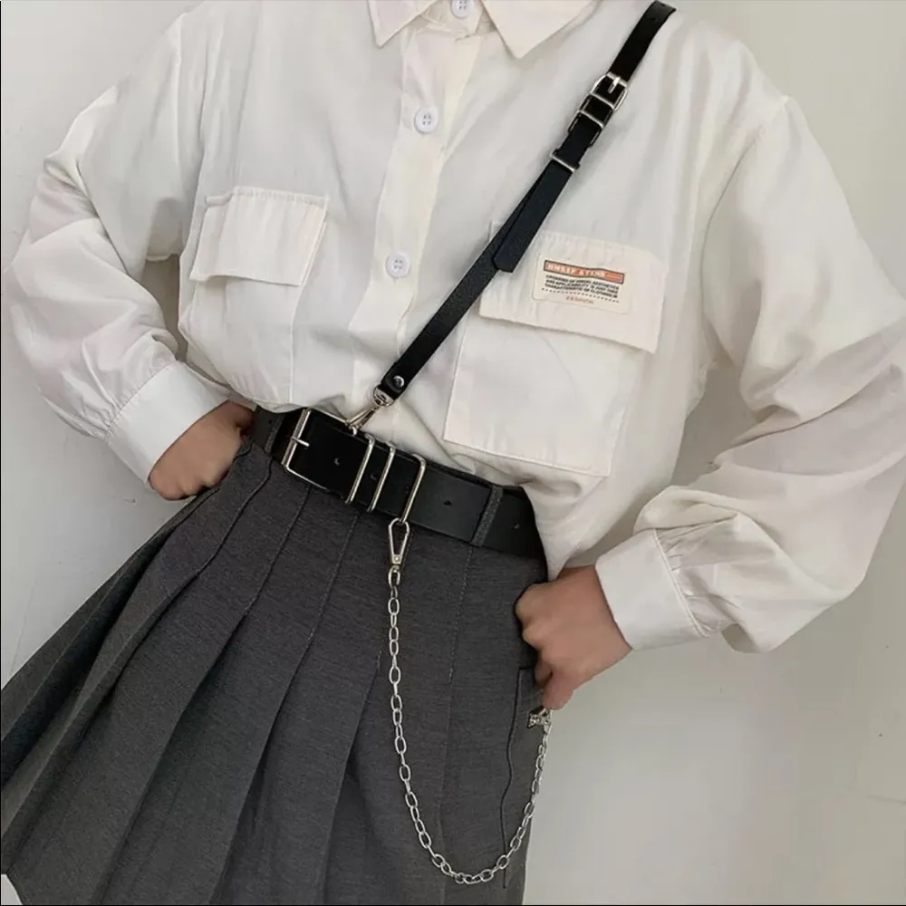 Black Suspender Cross Strap Harness Belt New - Image 4