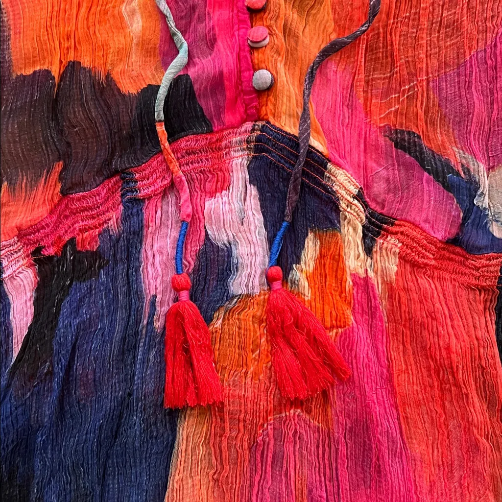 Anthropologie The Marais Women’s Printed Chiffon Tiered Ruffle Maxi Dress Sz S - Image 6