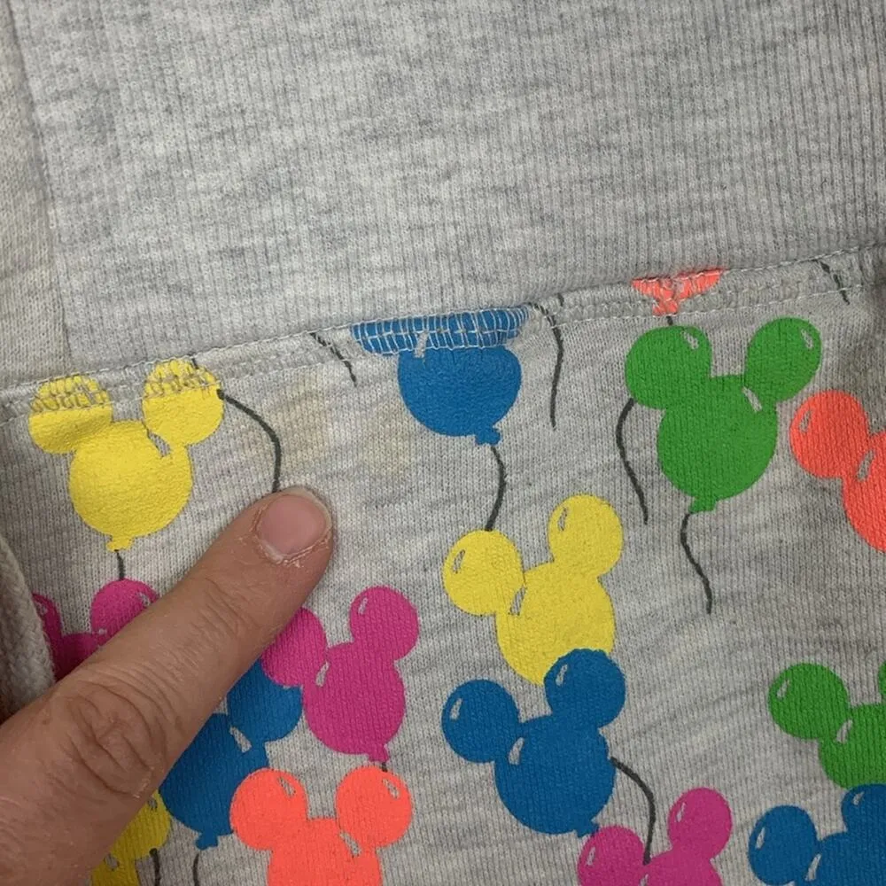 Disney Parks women's size 1x shorts sweats Mickey WDW balloon casual gray - Image 7