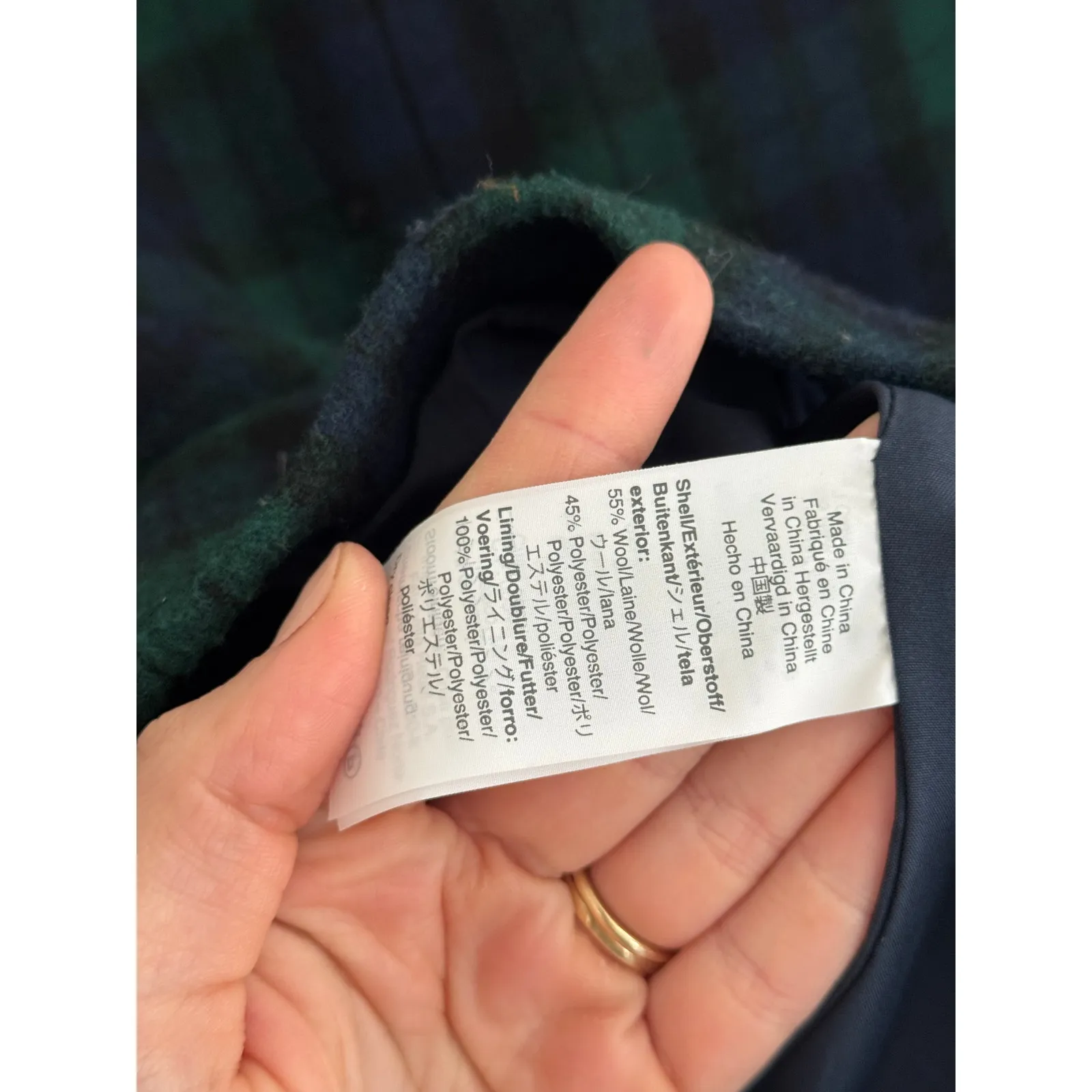 J. CREW Patterned Schoolboy Blazer in Green / Navy Size 10 - Image 5