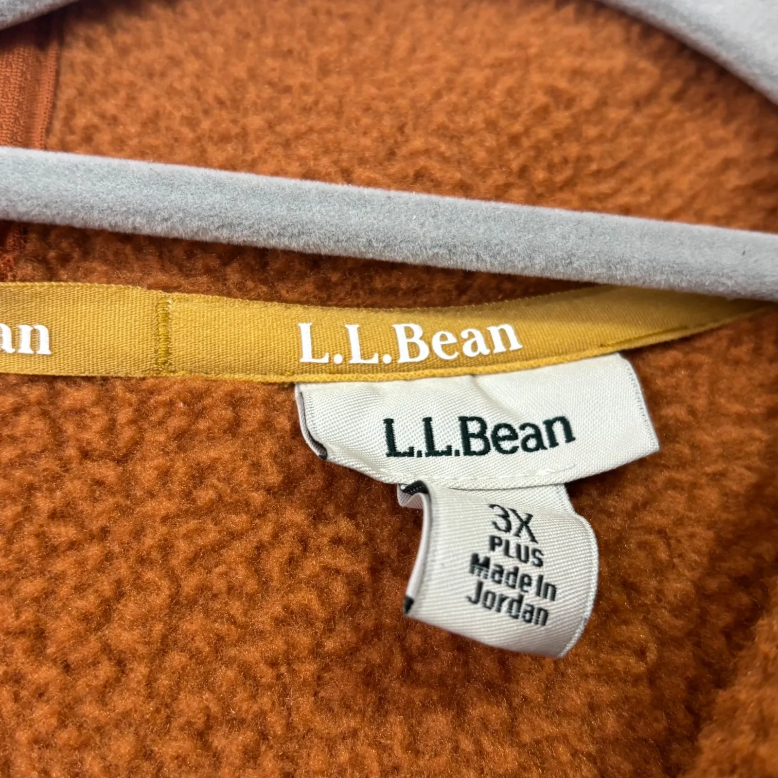 L.L.Bean Women's 3X Plus Orange Fleece Full Zip Jacket Cozy Warm Layer - Image 3