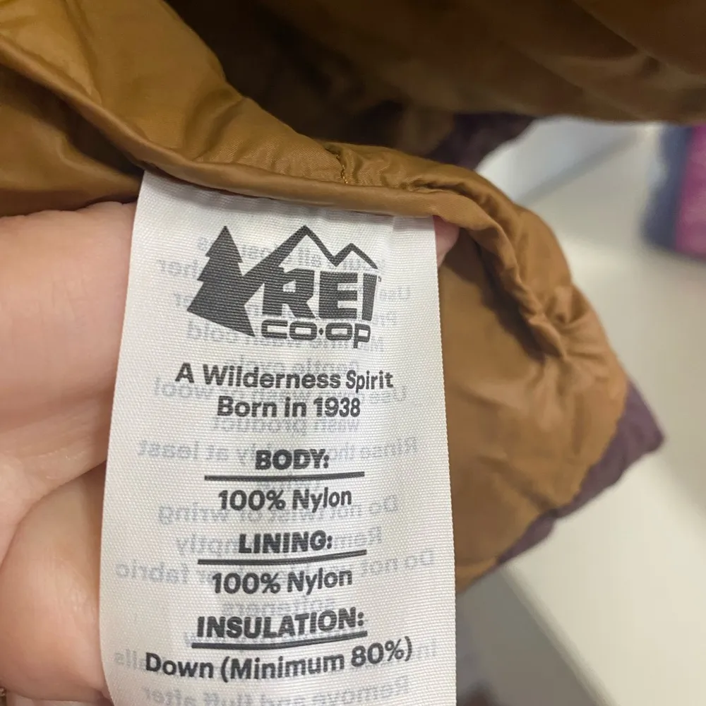 REI COOP puffer blue purple women’s Latge nylon & down Size L - Image 9