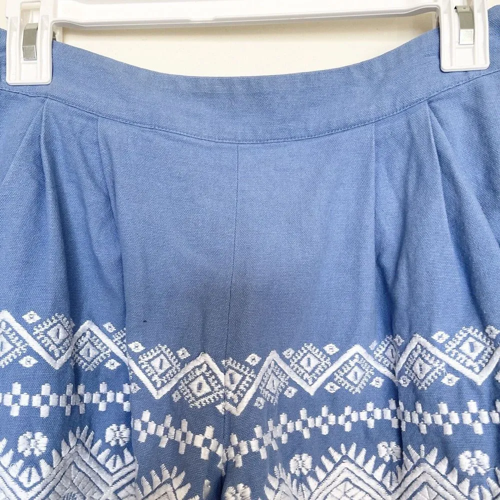 Suno Shorts Womens Size Small Embroidered Blue High Rise Country Girl Boho Mini Multiple - Image 3