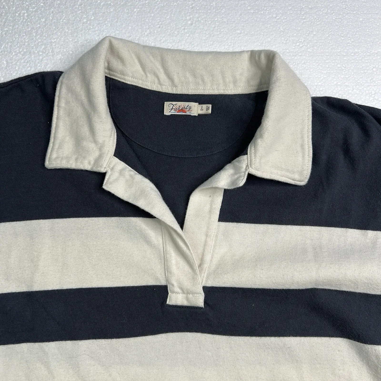 Faherty Rugby‎ Jersey Dress Women S Gray Cape May Stripe Nautical Preppy Sailing - Image 4