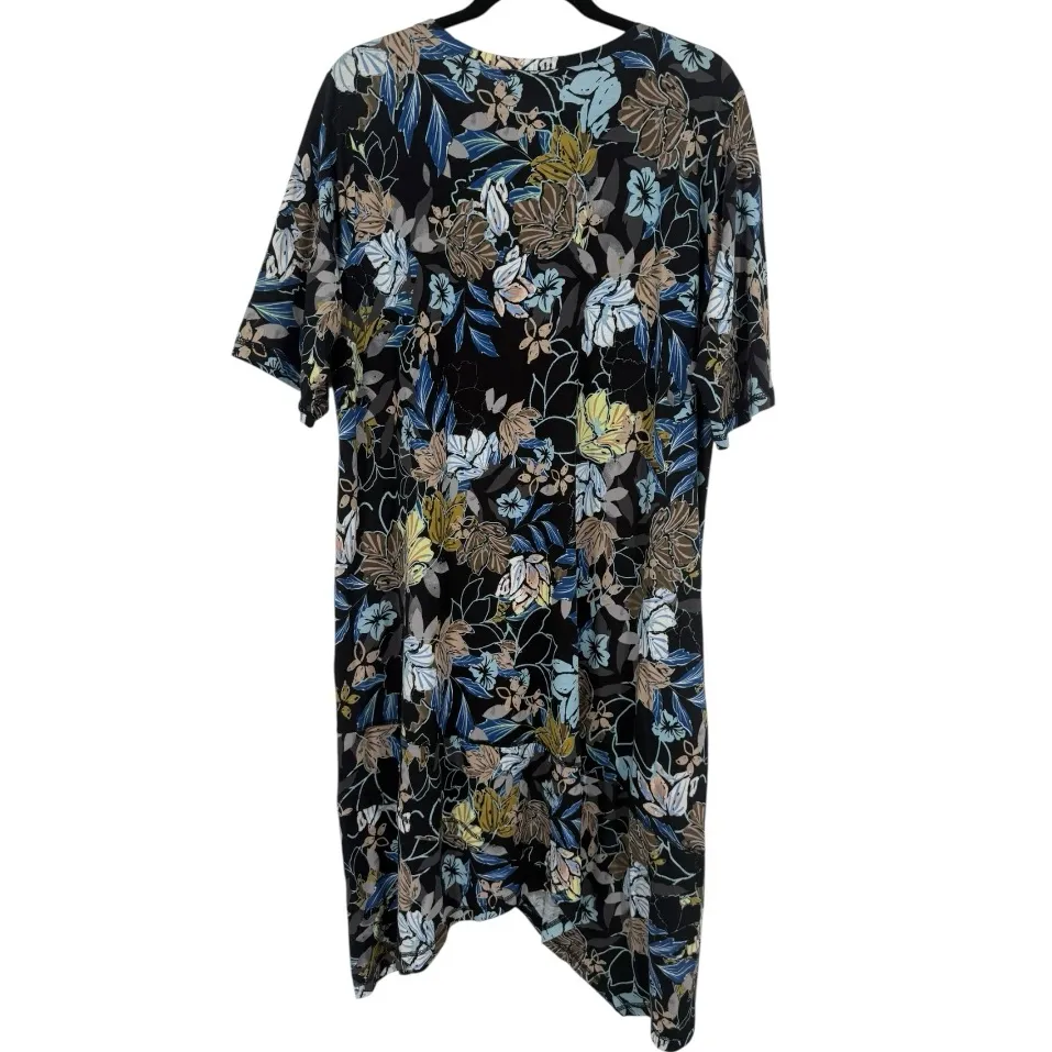 LOGO by Lori Goldstein Georgina Asymmetrical Hem Floral Midi Dress Size‎ XL - Image 4