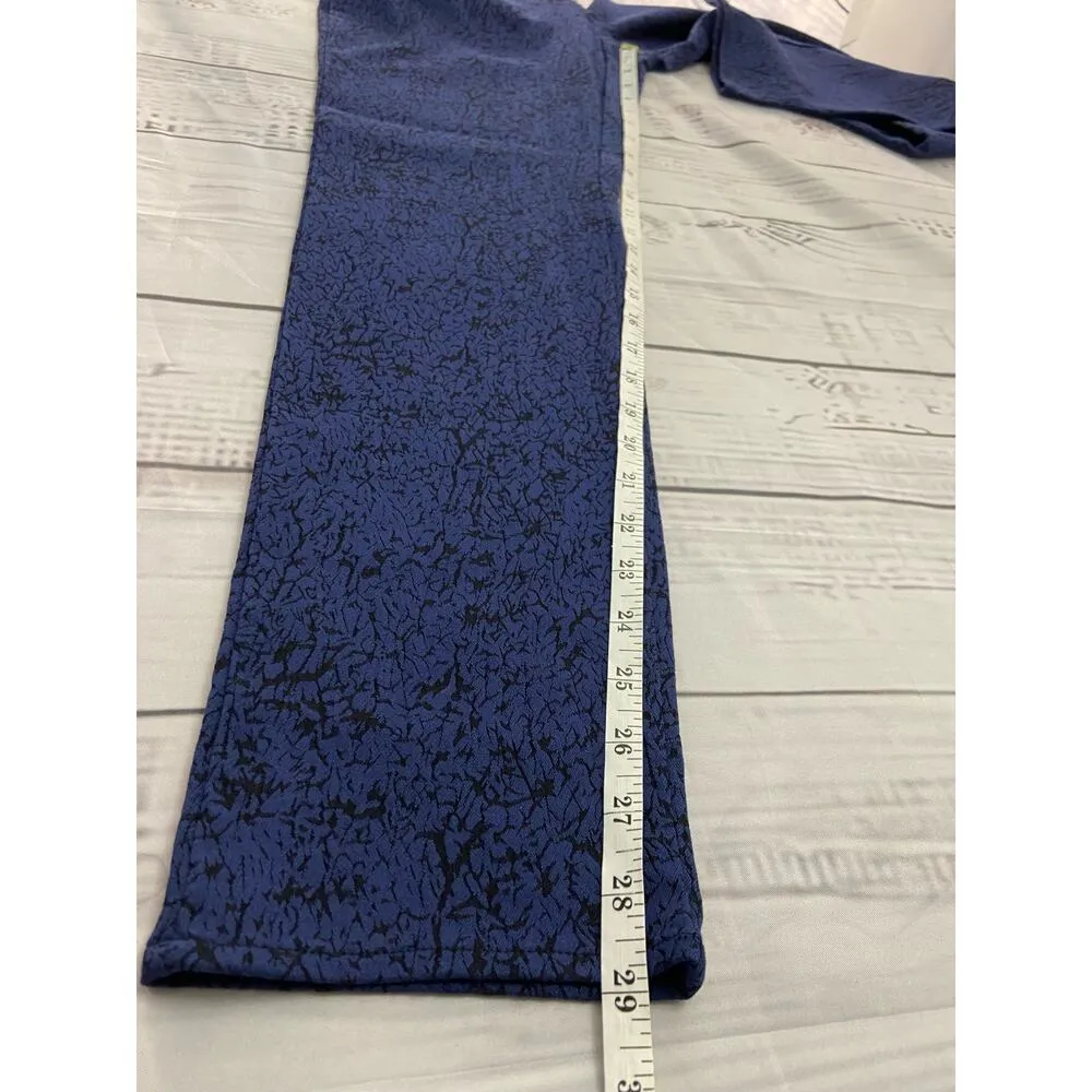 Chicos 0.5 Slim Ankle Pants Womens S 6 Blue Floral Jacquard Jewel Button Stretch - Image 8