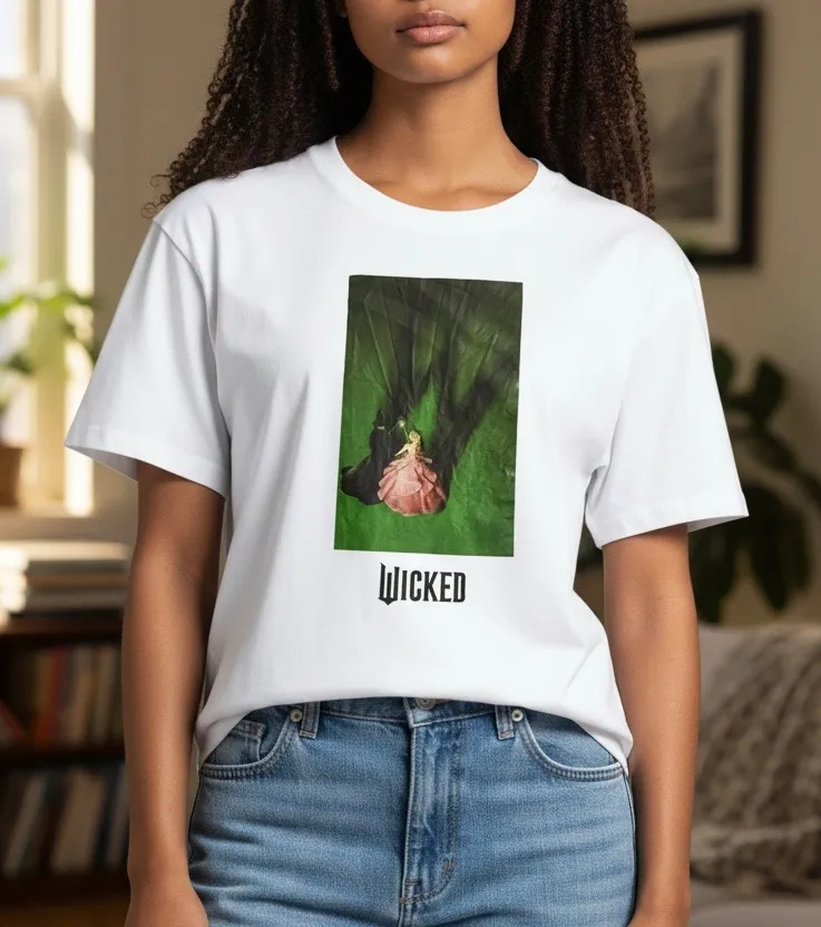 Wicked White and green Graphic Tee Sz Medium - Image 2