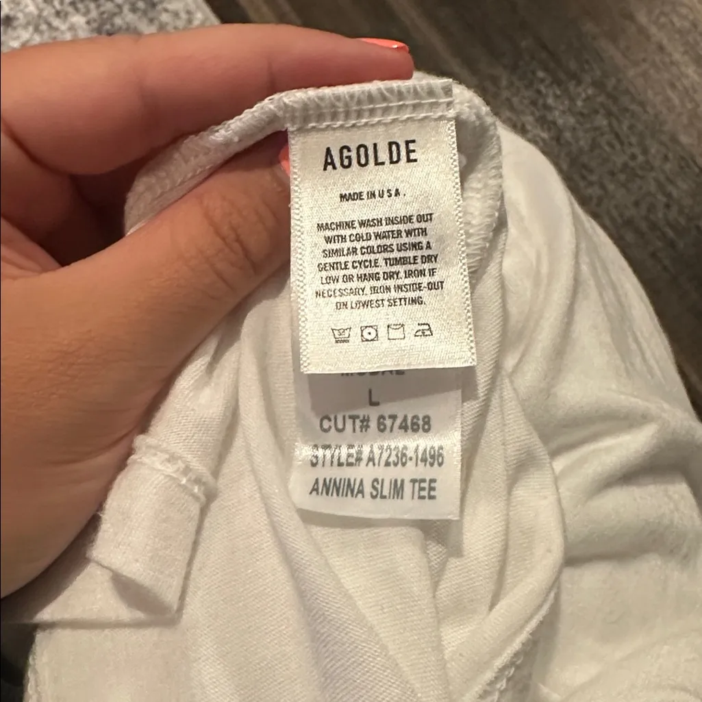 Agolde Annina White Slim Tee - Image 5