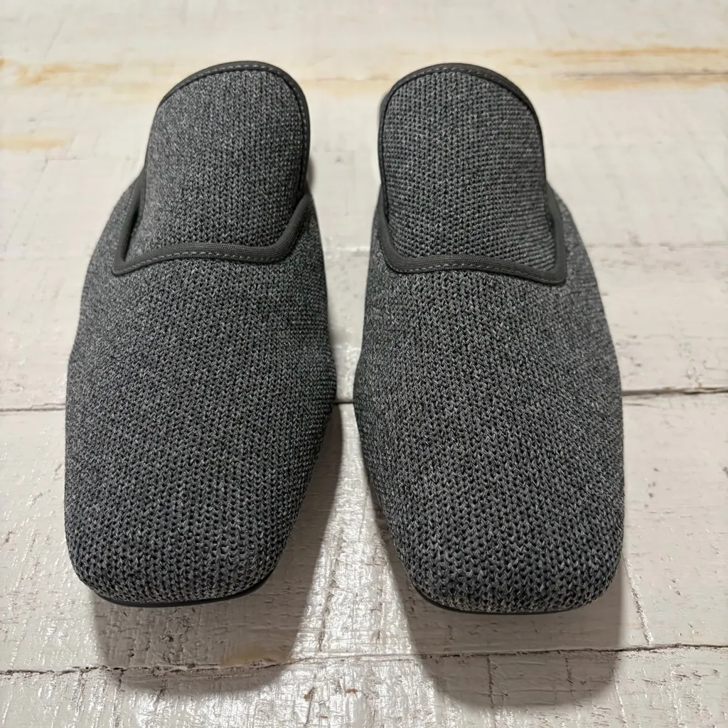 Vivaia Marie Square Toe Mules EU size 39 Grey Slip On Loafer Flats US size 8 Gray - Image 3