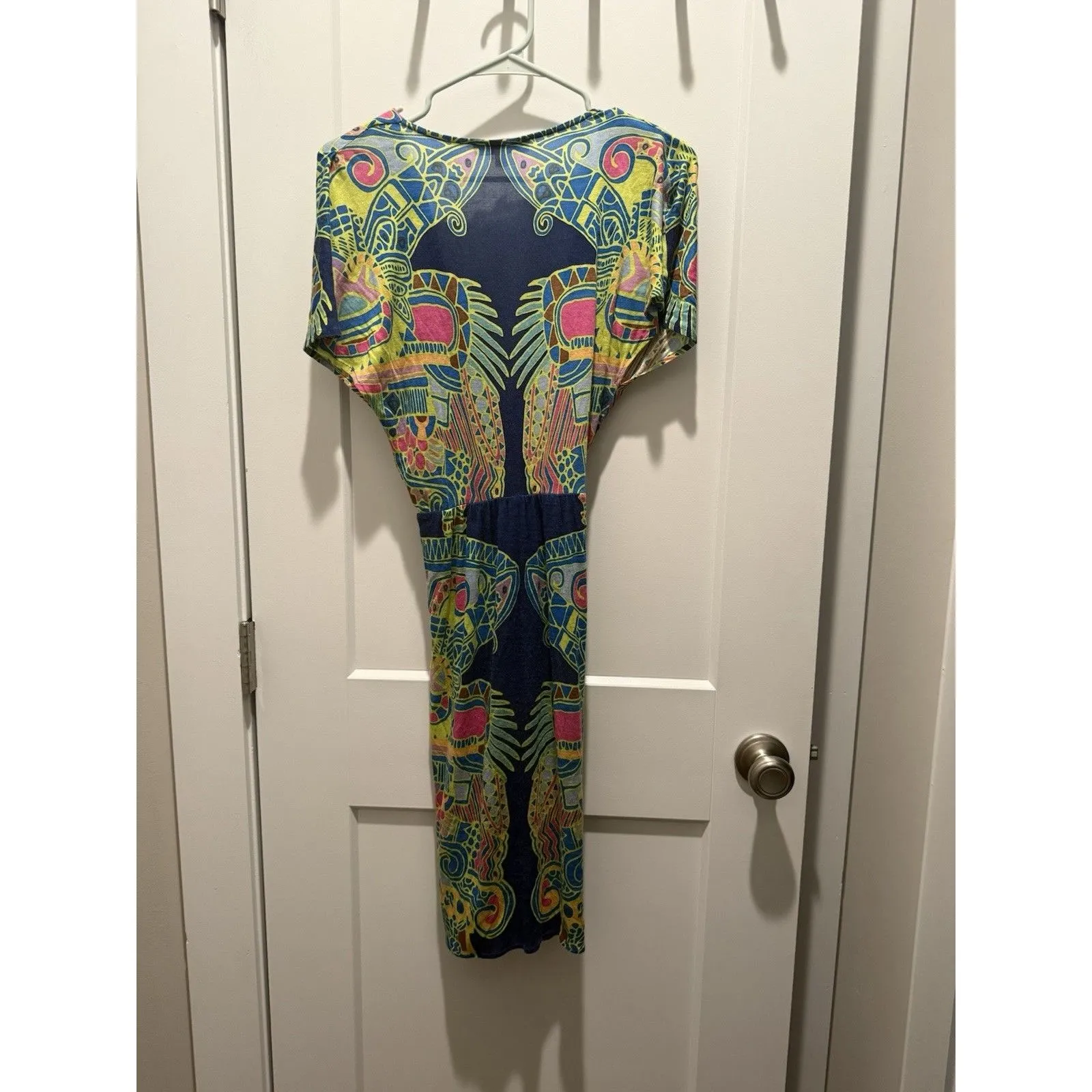 Mara Hoffman Printed Faux Wrap Dress Size XS Coverup Bright Colors - Image 4