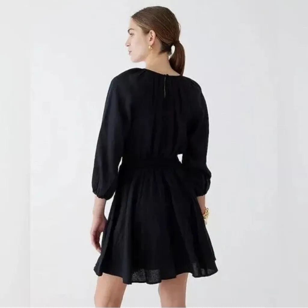 NEW! J.Crew Palermo Smocked-Waist Mini Dress in Washed Black - Image 3
