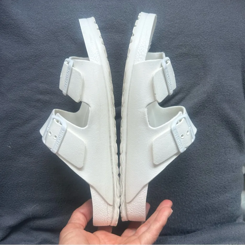 Birkenstock   Classic White Sandals - Image 4