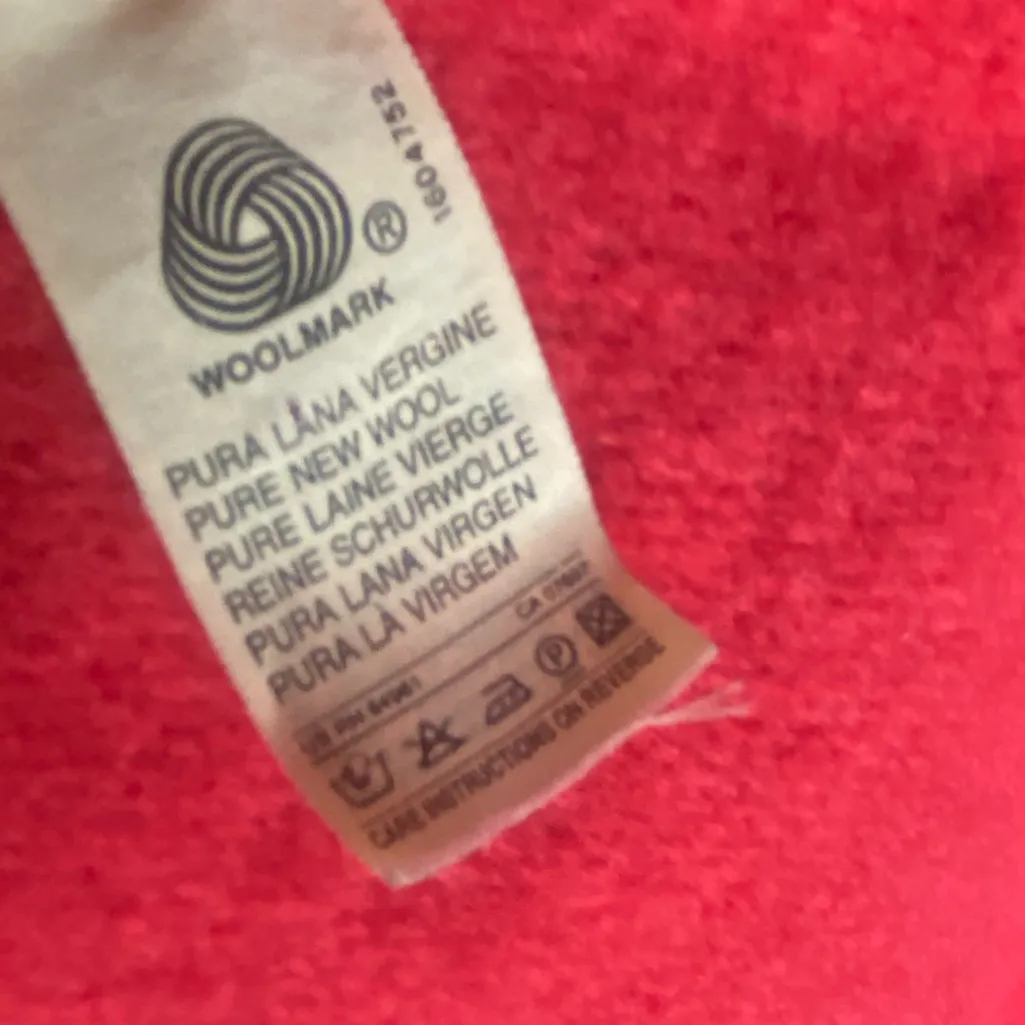 Vtg Benetton Pure New Wool Cropped Coral Cardigan Shawl Collar Bolero 
XS/S - Image 11