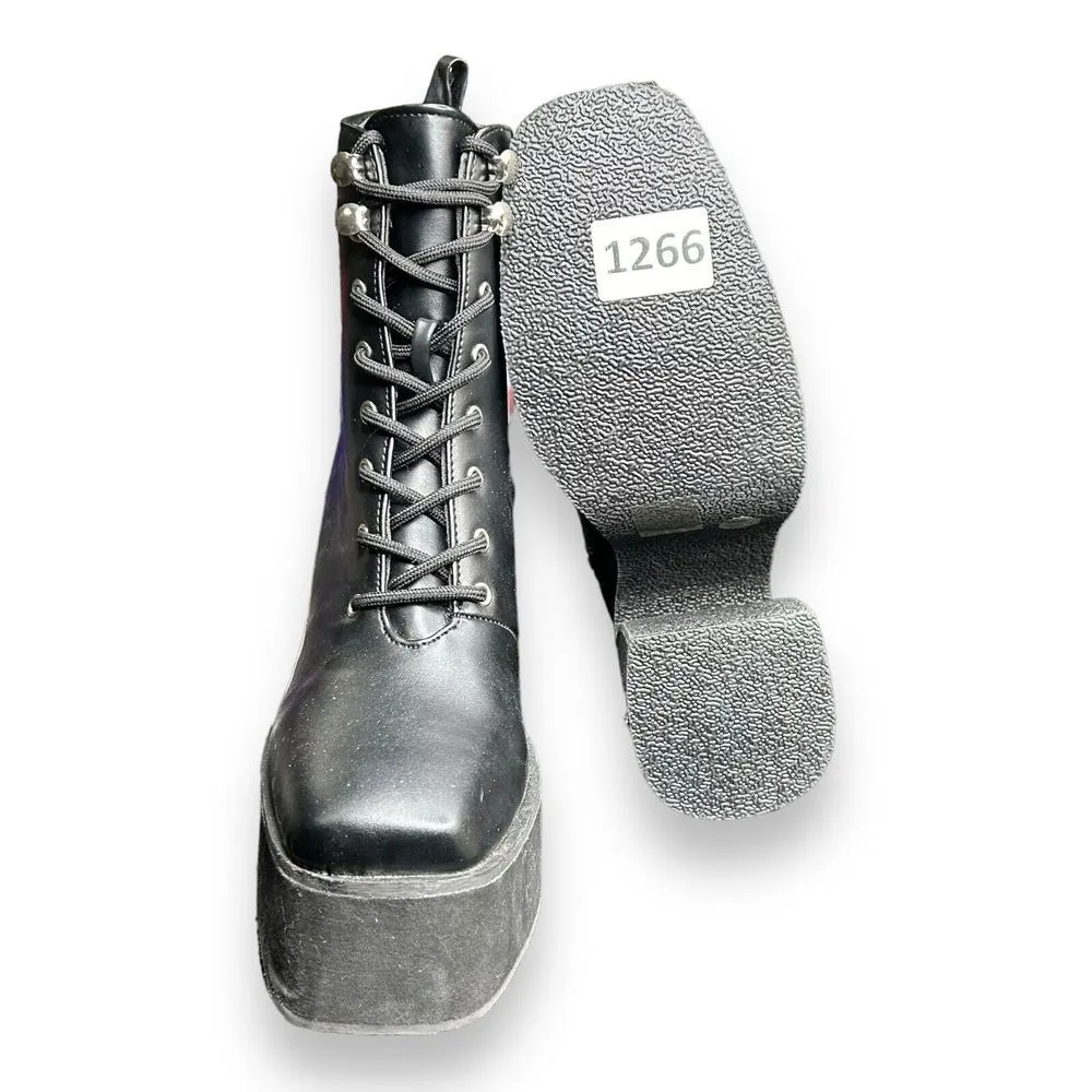 Koi Womens Chunky Platform Lace Up Army‎ Combat Ankle Booties Size 5 EUC - Image 7