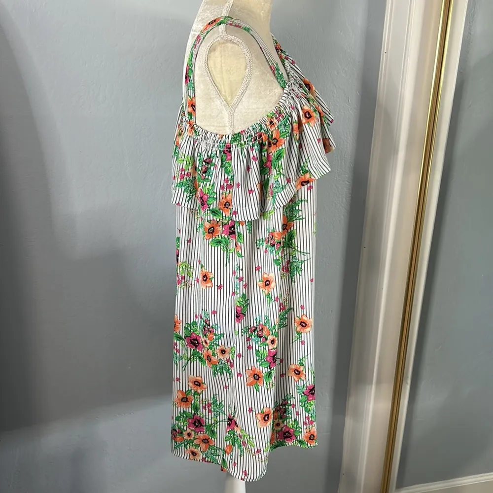 Harlow & Rose • boutique striped floral one shoulder ruffle dress Size M - Image 53
