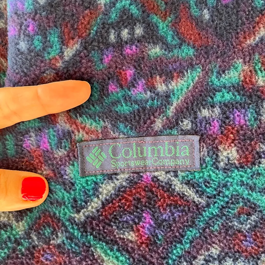 VTG 90s Columbia Womens XL Fleece Pullover Quarter Zip Jacket Mock Neck Blue - Image 3