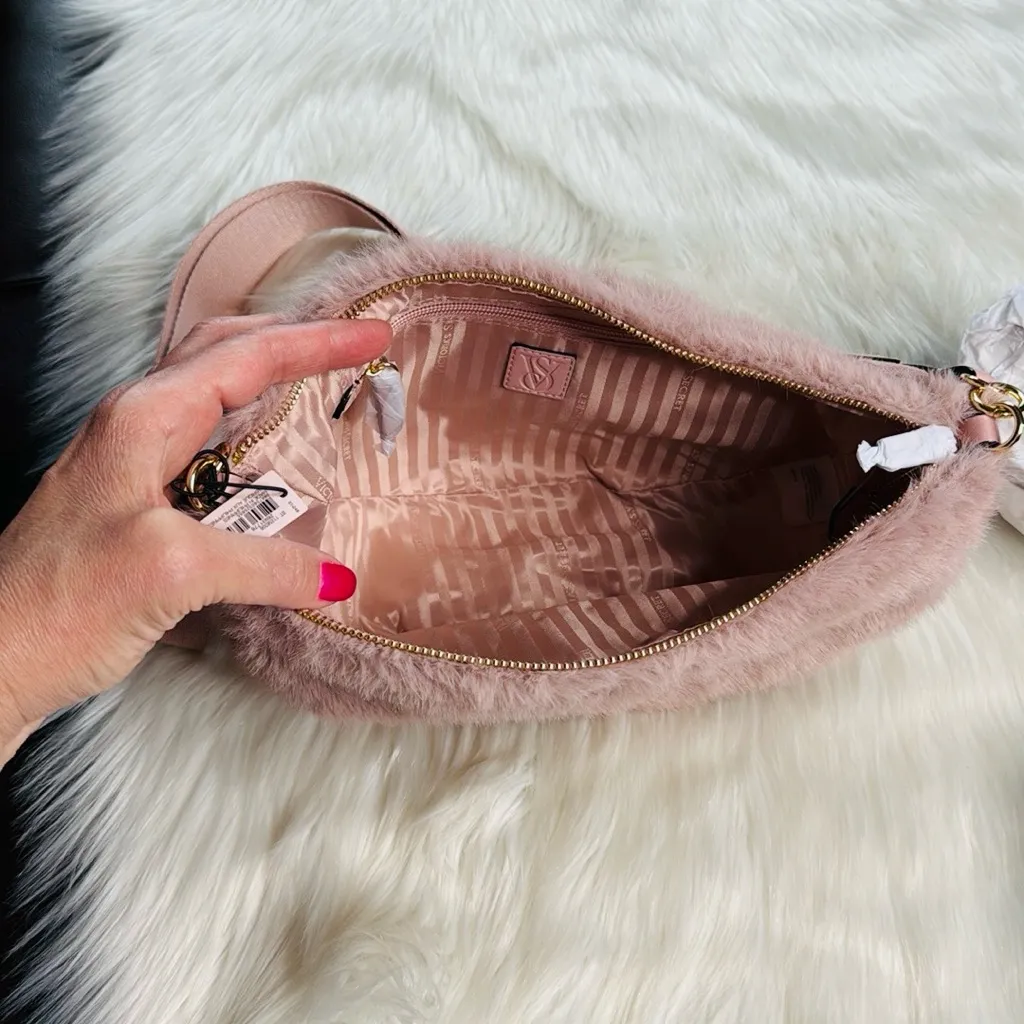 Victoria’s Secret Pink Faux Fur Crossbody Sling Bag - Image 7