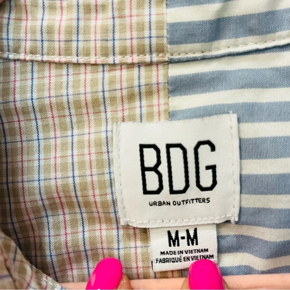 BDG Urban Outfitters Small Mixed Media Cropped Striped Plaid sz Medium - Image 3