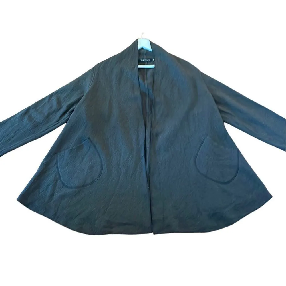 Cut Loose 100% boiled wool draped open cardigan jacket S\M Brown Size M - Image 5