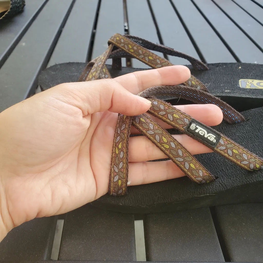 Teva Brown and Black Sandals with Patterned Strapsteva Mush Imperfection On Top - Image 2