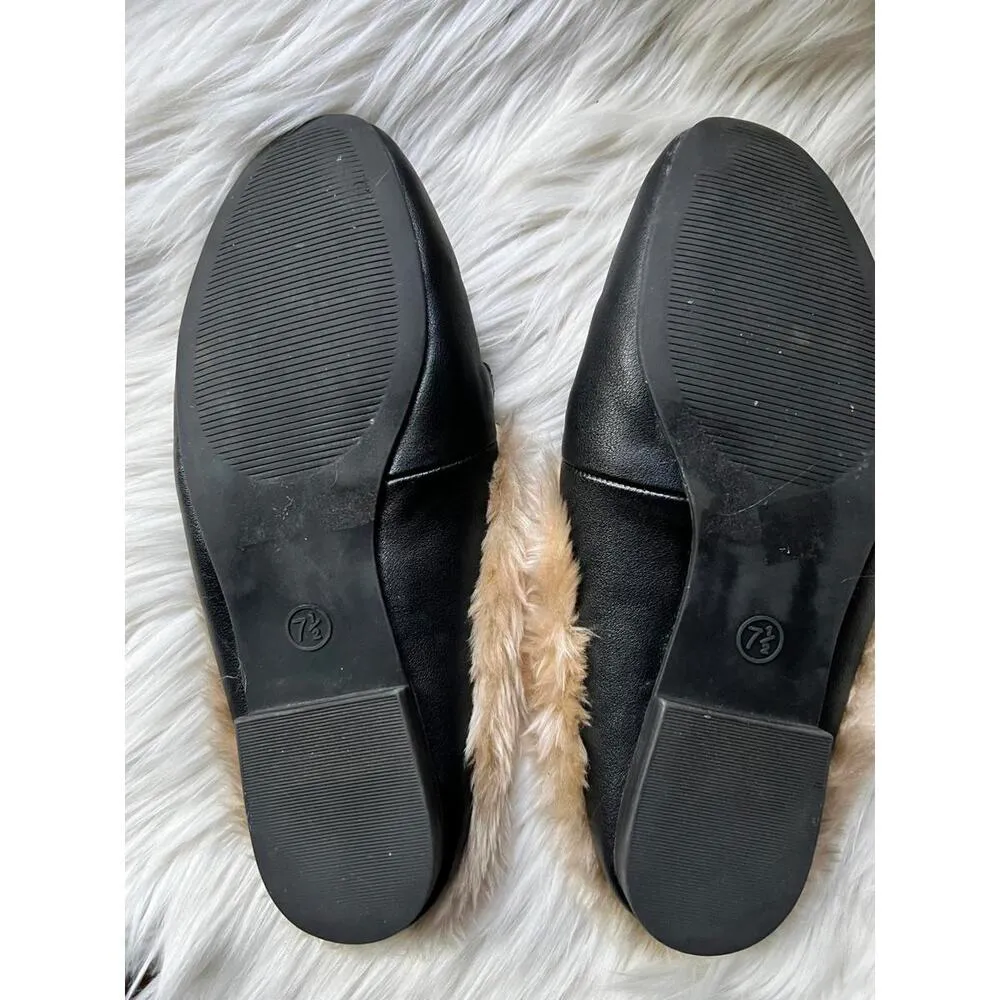 A New Day Cozy Black Faux Fur Lined Loafers size 7.5 - Image 3