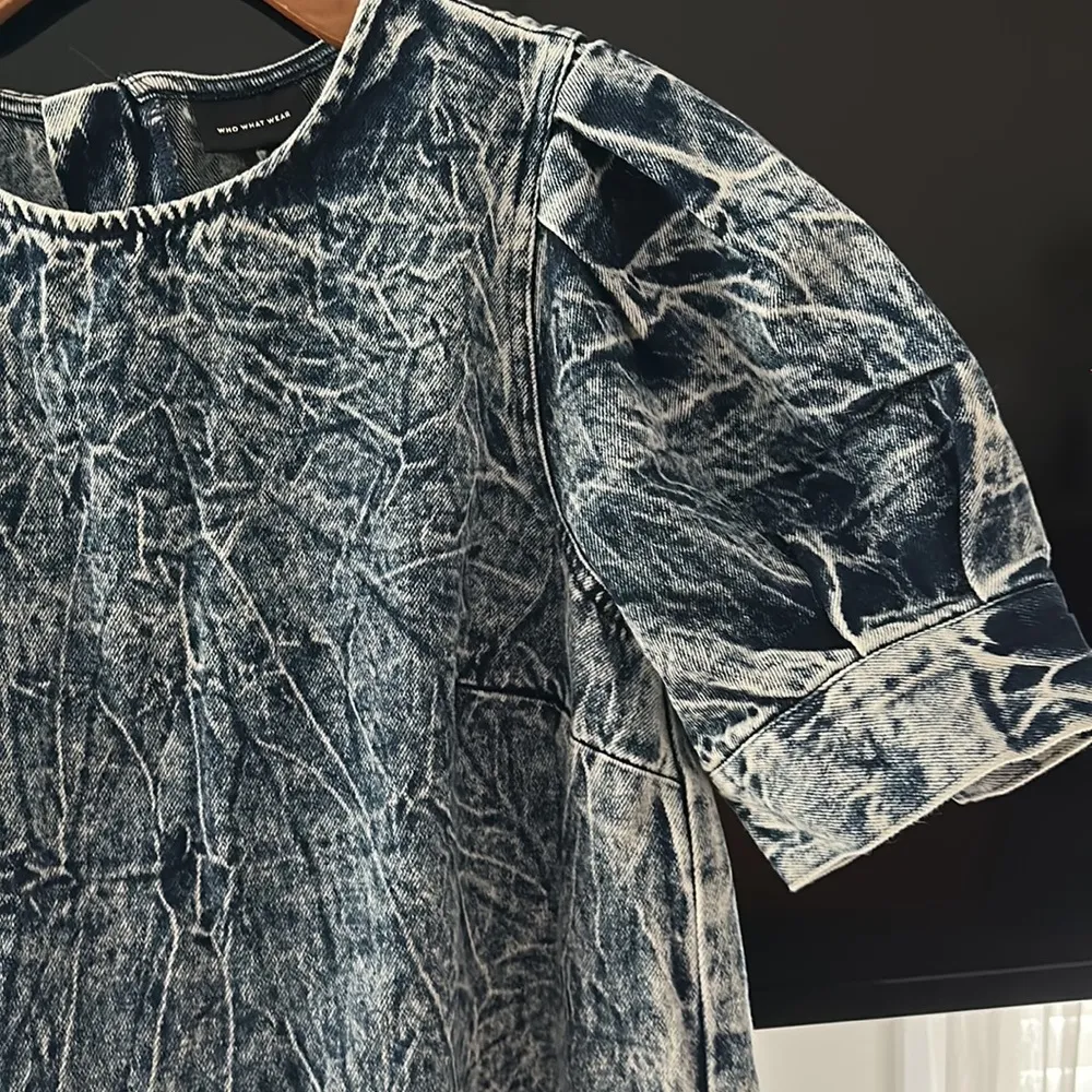 Gorgeous BNWOT who what wear denim puff sleeved dress size Small - Image 3