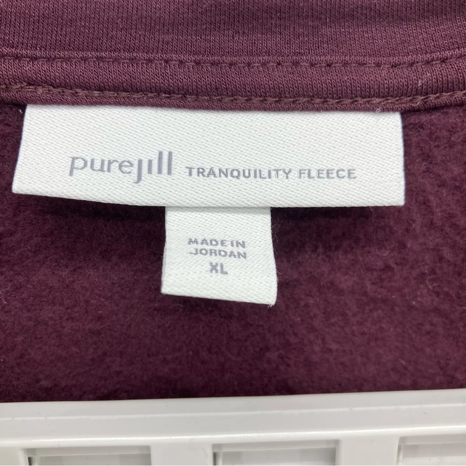 pure Jill tranquility fleece maroon polo hem comfy casual business shirt size XL - Image 4