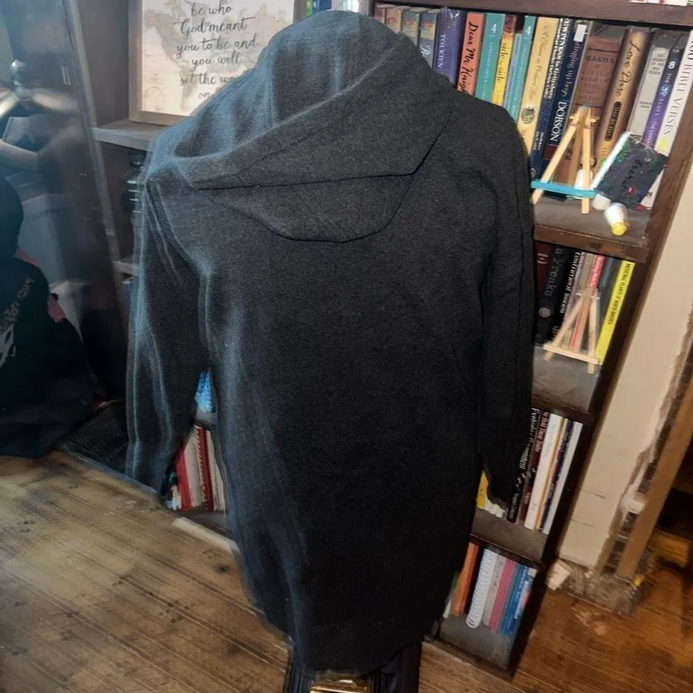 Madewell charcoal minimalist elevated basics hooded sweater dress - Image 3