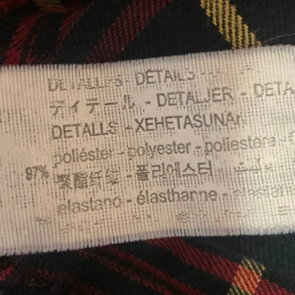 Zara Woman Red Black Plaid Tartan Turtleneck Pullover Sweater Top Size XS - Image 4