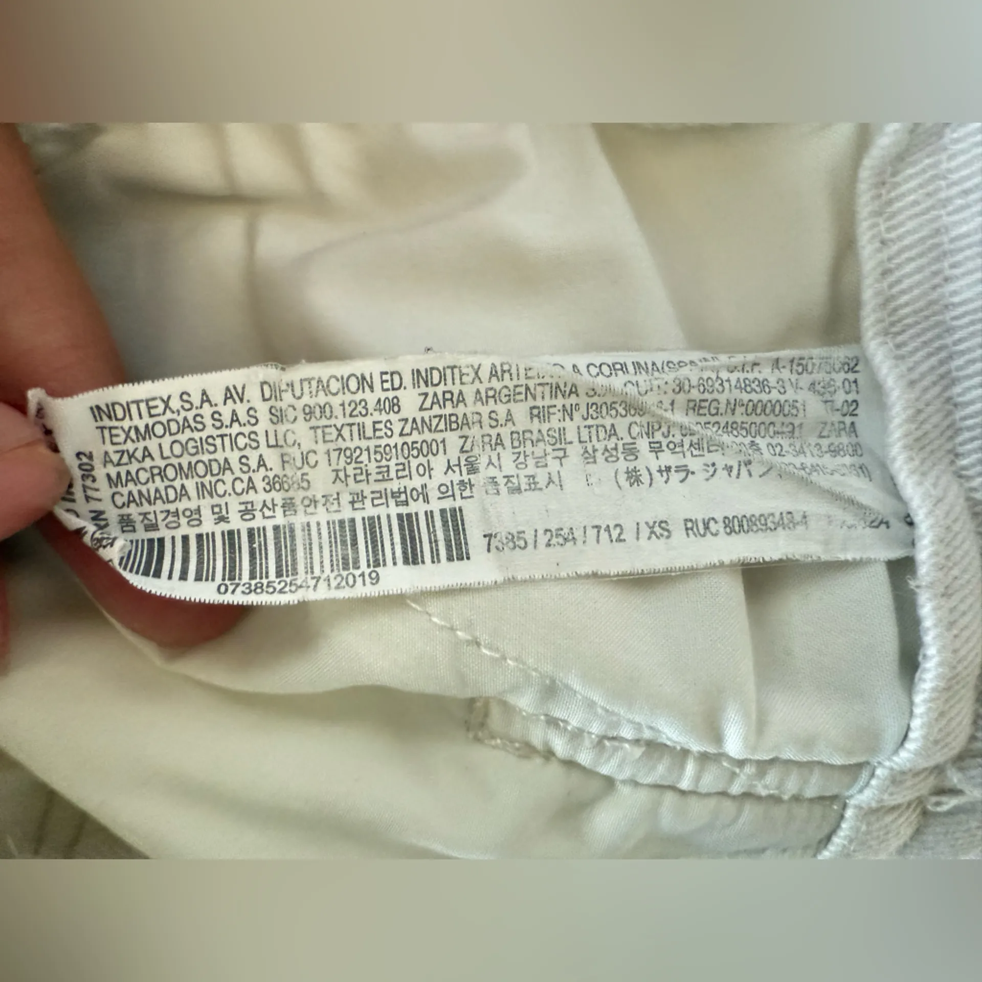 Zara High Waist Cream denim Shorts women size XS - Image 5