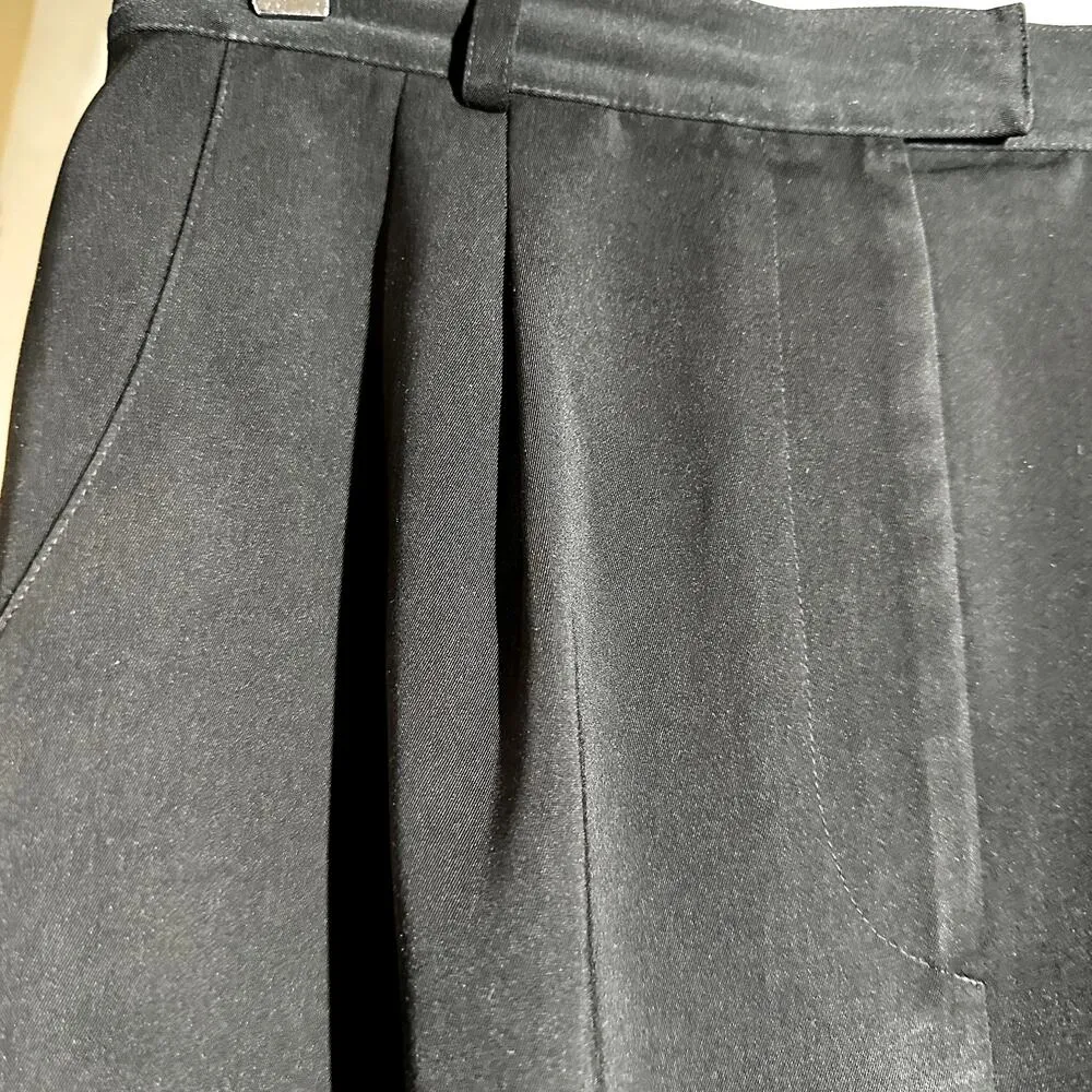 VTG Nicole Miller Dress Pants Pleated Front Wide Leg Hook & Eye High Rise 10 - Image 2