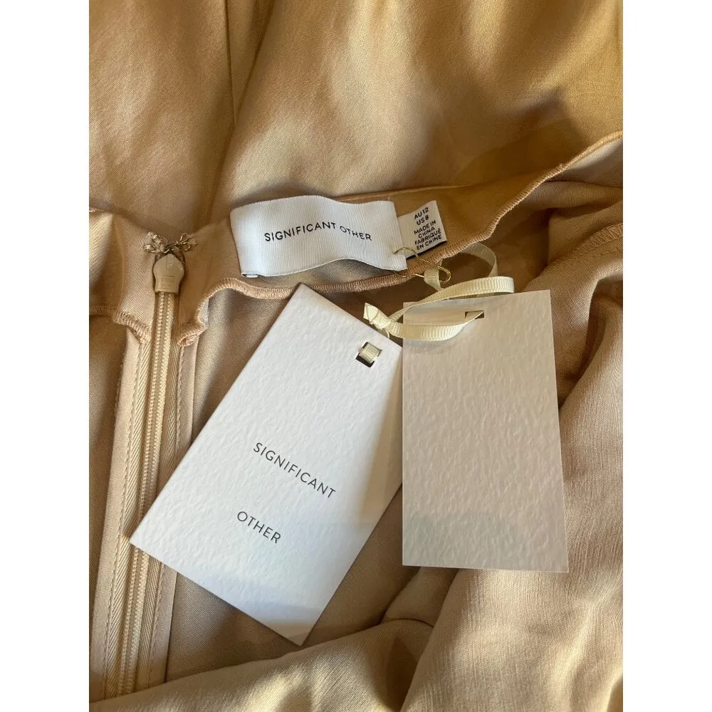 Significant Other Darcy Backless Dress Tan Almond Womens Size 8 - Image 10