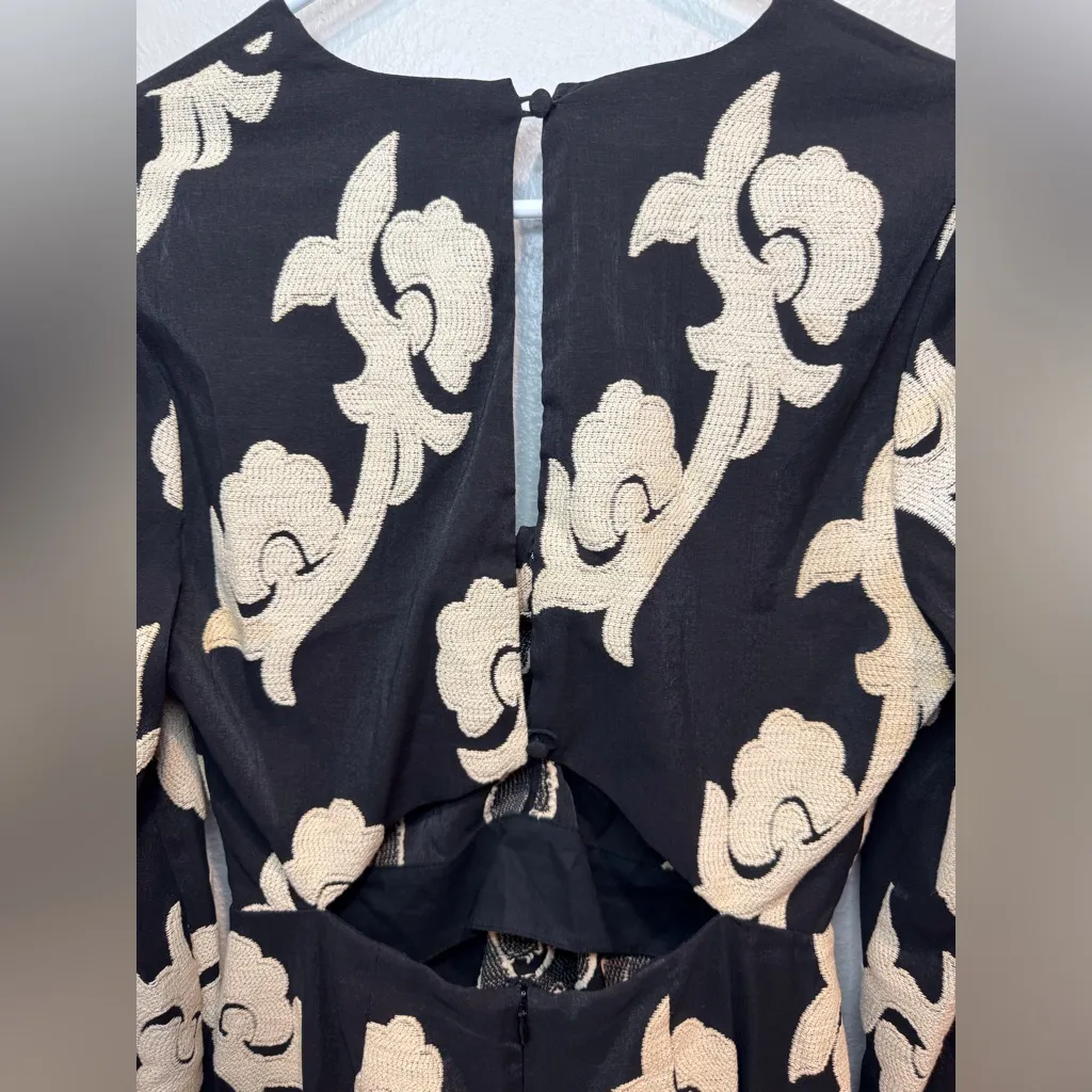 ALEXIS Rimini Tassel Embroidered Floral Black and White Mini Dress‎ Size S - Image 11