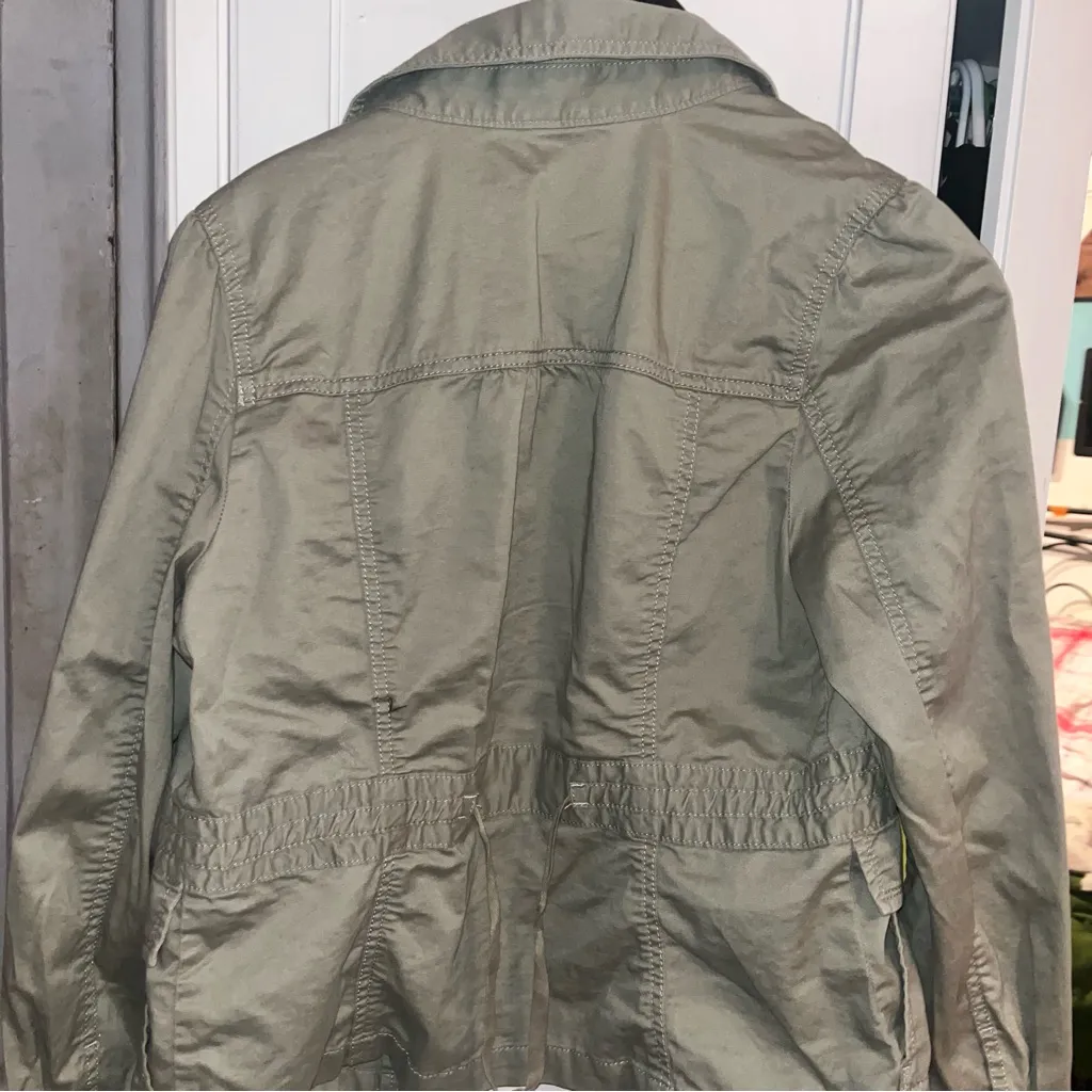 LOFT Green Utility Jacket Lightweight Structured - Image 3