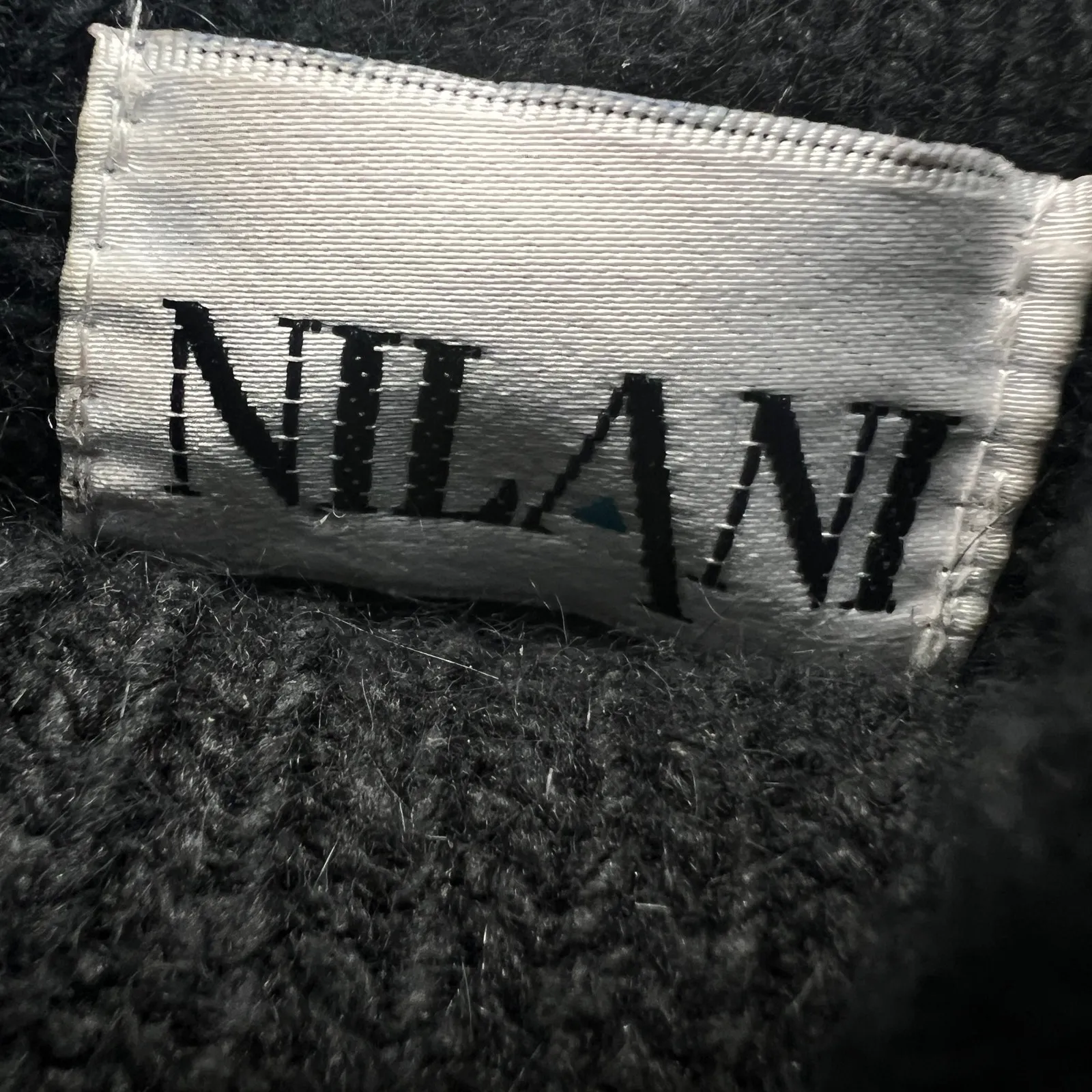Vintage Nilani Beaded Silk Angora Turtleneck Sweater Dress S Black Embellished - Image 5