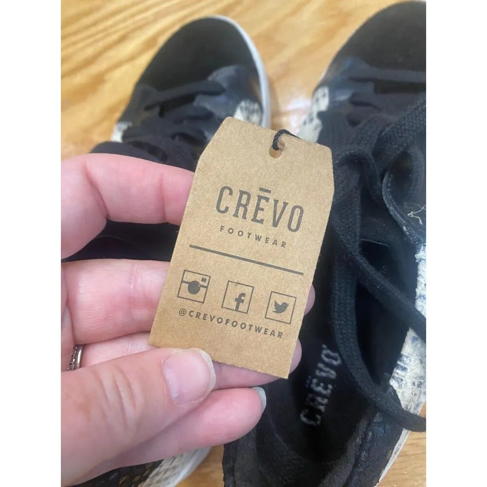 Crevo Cardi Comfort Shoes Womens 6 Black White Lace Up Snakeprint CW1175 - Image 6