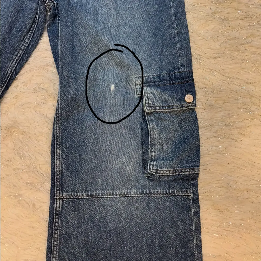 Arizona Jean Company Blue Women’s Low Rise Baggy Cargo Jeans Size 10 - Image 15