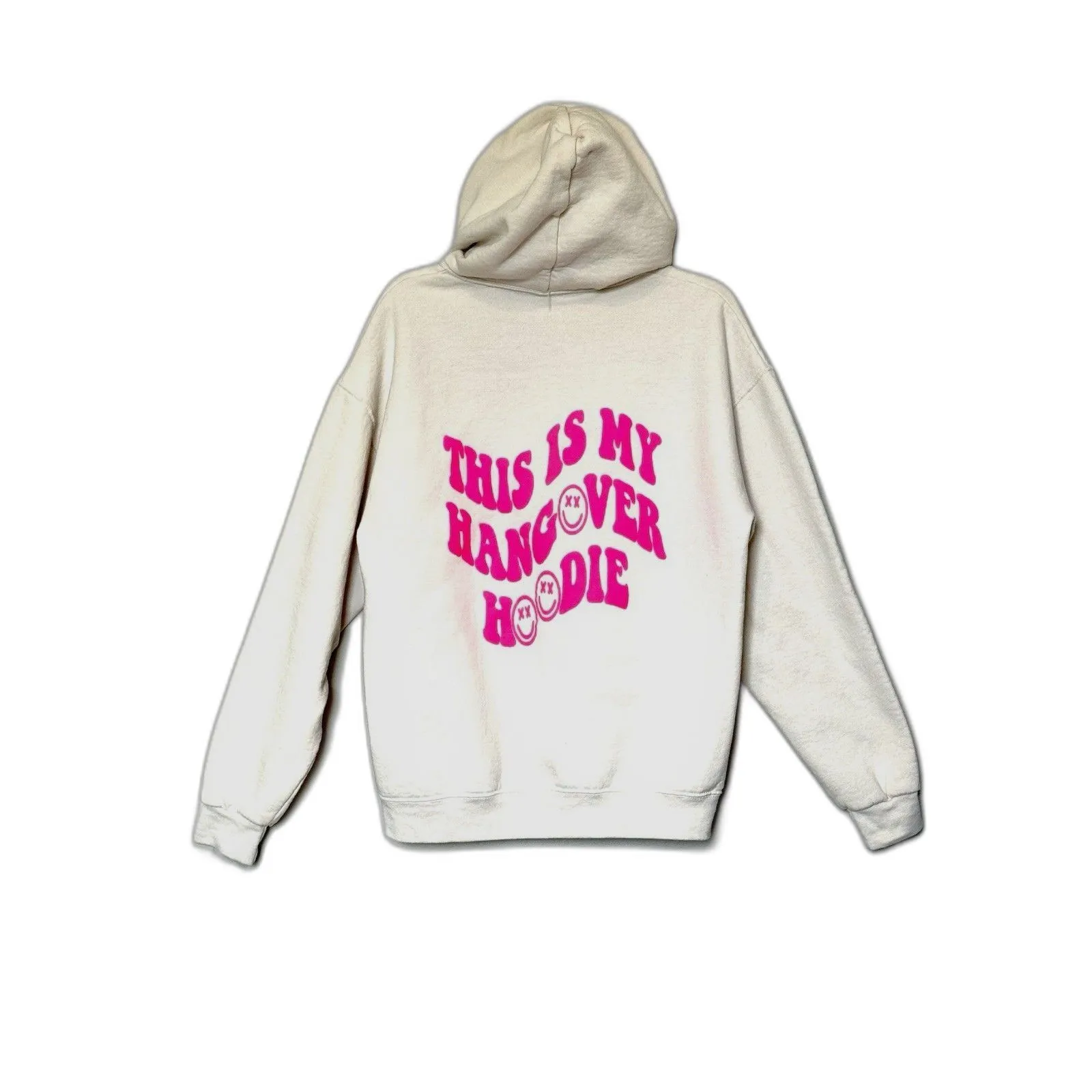 DRINK DRANK DRUNK Graphic Hoodie Unisex Large Long Sleeve Front Pockets - Image 3