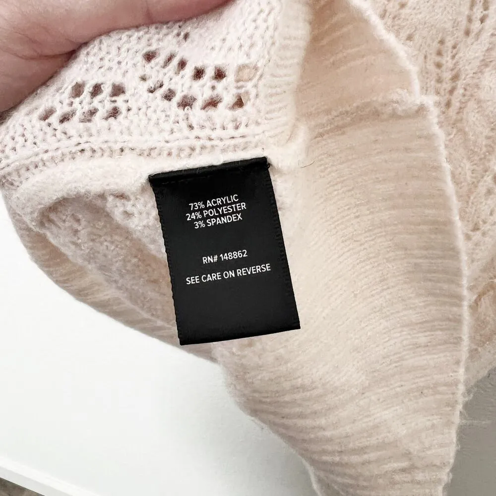 [Torrid] Cream Pointelle Open Knit Crew Neck Short Sleeve Pullover Sweater Sz 0X - Image 12