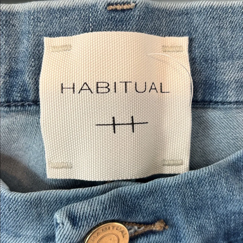 Habitual Pace High Rise Slim Straight Leg Jeans 14 W Slit Hem Coastal Cowgirl - Image 7