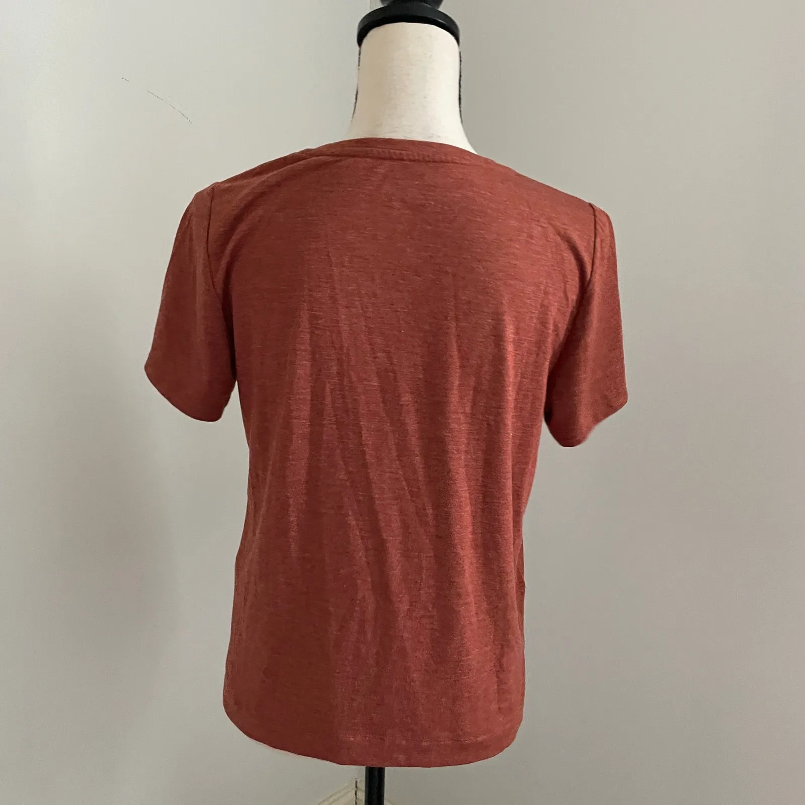 Soft Surroundings  Crew Neck Tee size Small Red Brown Comfy Lounge Elevated Basic - Image 4